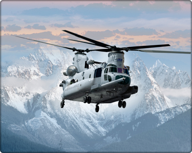 Helicopters over Alps.